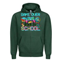 Sports Green game over back to school Zipper Hoodie - NancyCooperArtShop