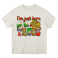 Cream i'm just here for the tacos Heavy Core Tee - Zillion Design Studio