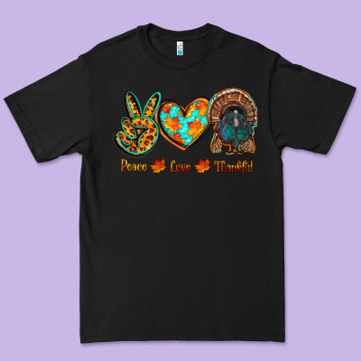 Peace Love Thankful Premium Tee Designed By Ranaportraitstore