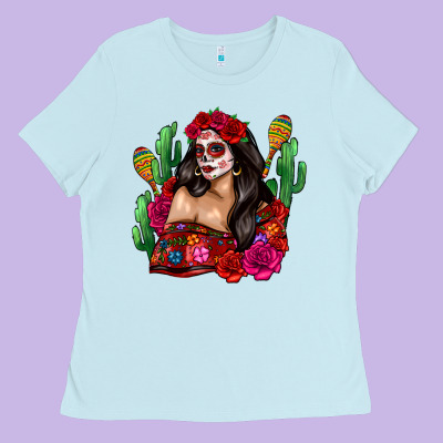 Mexico Girl Ladies Tee Designed By Zillion Design Studio