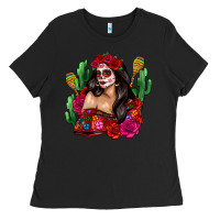 Black mexico girl Ladies Tee - Zillion Design Studio