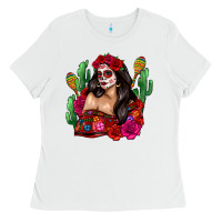 White mexico girl Ladies Tee - Zillion Design Studio