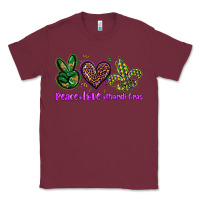Burgundy peace love mardi gras Classic Tee - BarkalooDesign