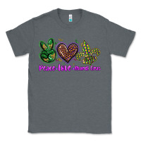 Charcoal Heather peace love mardi gras Classic Tee - BarkalooDesign