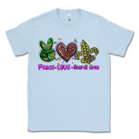 Dusty Blue peace love mardi gras Classic Tee - BarkalooDesign