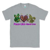 Heather Grey peace love mardi gras Classic Tee - BarkalooDesign
