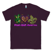 Plum peace love mardi gras Classic Tee - BarkalooDesign