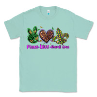 Seafoam peace love mardi gras Classic Tee - BarkalooDesign