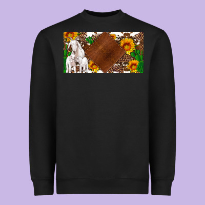 Baby Goats And Sunflower And Cactus With Cowhide License Plate Heavyweight Sweatshirt Designed By Artiststas
