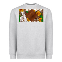 Heather Grey baby goats and sunflower and cactus with cowhide license plate Heavyweight Sweatshirt - Artiststas