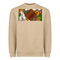 Mushroom baby goats and sunflower and cactus with cowhide license plate Heavyweight Sweatshirt - Artiststas