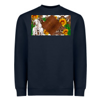 Navy baby goats and sunflower and cactus with cowhide license plate Heavyweight Sweatshirt - Artiststas