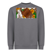 Storm baby goats and sunflower and cactus with cowhide license plate Heavyweight Sweatshirt - Artiststas