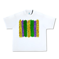 White mardi gras leopard brushstrokes Urban Heavy Tee - AdoDesignShop