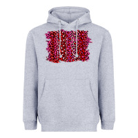 Heather Grey pink leopard background Heavyweight Hoodie - RanaPortraitStore