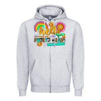 Heather Grey hello fourth grade Zipper Hoodie - NancyCooperArtShop