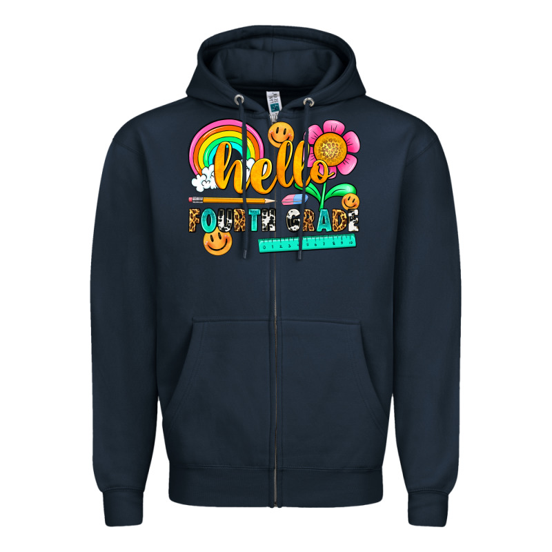 Hello Fourth Grade Zipper Hoodie by NancyCooperArtShop | Teevron