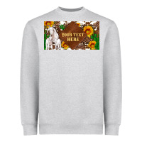 Heather Grey (preview)baby goats and sunflower and cactus with cowhide license plat Heavyweight Sweatshirt - Artiststas