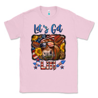 Bubblegum Pink let's get lit 4th of july cow Classic Tee - LillyAllenDesigns