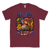 Burgundy let's get lit 4th of july cow Classic Tee - LillyAllenDesigns