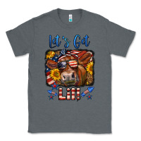 Charcoal Heather let's get lit 4th of july cow Classic Tee - LillyAllenDesigns
