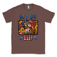 Chestnut let's get lit 4th of july cow Classic Tee - LillyAllenDesigns