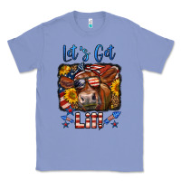 Colony Blue let's get lit 4th of july cow Classic Tee - LillyAllenDesigns