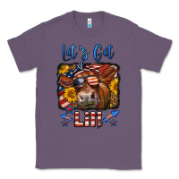 Lavender let's get lit 4th of july cow Classic Tee - LillyAllenDesigns