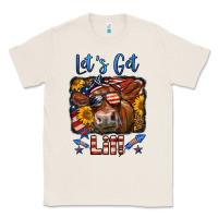 Natural let's get lit 4th of july cow Classic Tee - LillyAllenDesigns