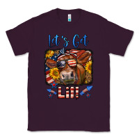 Plum let's get lit 4th of july cow Classic Tee - LillyAllenDesigns