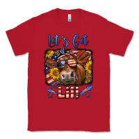 Red let's get lit 4th of july cow Classic Tee - LillyAllenDesigns