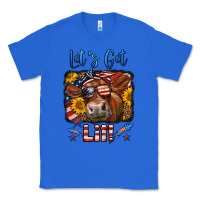 True Royal let's get lit 4th of july cow Classic Tee - LillyAllenDesigns