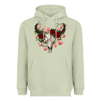 Matcha valentines bull skull Heavyweight Hoodie - RanaPortraitStore