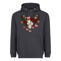 Smoke valentines bull skull Heavyweight Hoodie - RanaPortraitStore