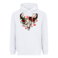 White valentines bull skull Heavyweight Hoodie - RanaPortraitStore
