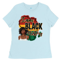 Baby Blue i am black history Ladies Tee - texasbilliewilder