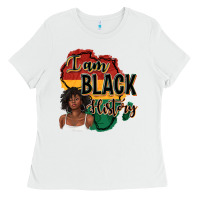 White i am black history Ladies Tee - texasbilliewilder