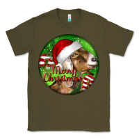 Army Green Nubian Goat Christmas Classic Tee - LillyAllenDesigns