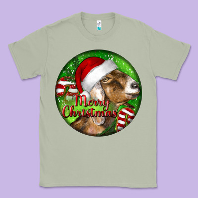 Nubian Goat Christmas Classic Tee Designed By Lillyallendesigns