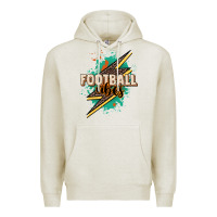 Oatmeal Heather Football vibes Premium Hoodie - NancyCooperArtShop