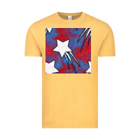 Vintage Mustard Glitter 4th Of July Seamless Pattern Vintage Tee - BundleAndBundleShop