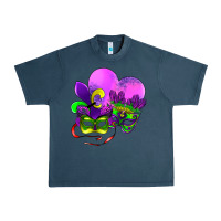 Midnight Navy mardi gras heart and mask Urban Heavy Tee - AdoDesignShop