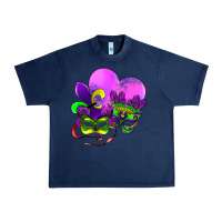 Navy mardi gras heart and mask Urban Heavy Tee - AdoDesignShop