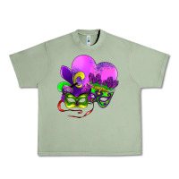 Oil Green mardi gras heart and mask Urban Heavy Tee - AdoDesignShop