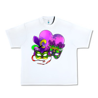 White mardi gras heart and mask Urban Heavy Tee - AdoDesignShop