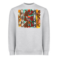 Heather Grey western horses roses and bullskulls wıth cowhide amd serape brushstro Heavyweight Sweatshirt - Artiststas