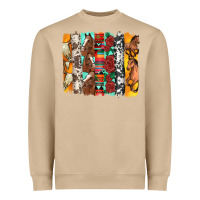 Mushroom western horses roses and bullskulls wıth cowhide amd serape brushstro Heavyweight Sweatshirt - Artiststas