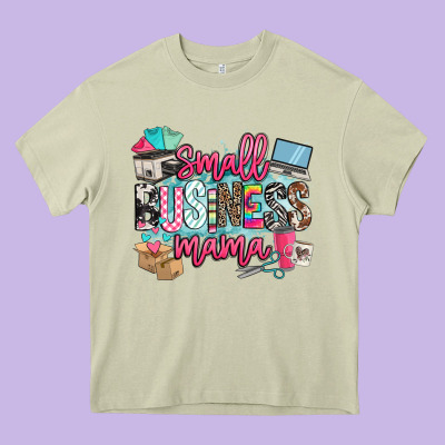Small Business Mama Heavy Core Tee Designed By Barkaloodesign