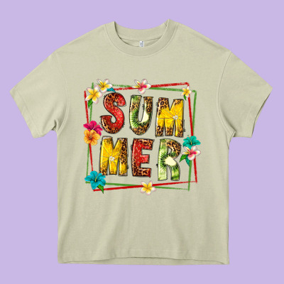 Summer With Fruit Heavy Core Tee Designed By Texasbilliewilder