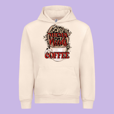 Mama Needs Coffee Mother's Day Urban Hoodie Designed By Cowgirlartshop